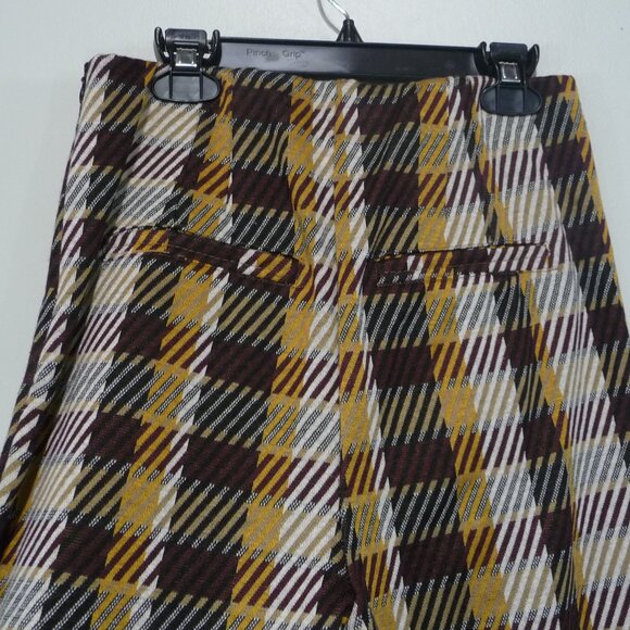 FREE PEOPLE CLEAN CROP FLARE PANTS PLAID SIZE 6 - Picture 5 of 10
